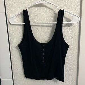 Black and White Abercrombie Ribbed Crop Tops